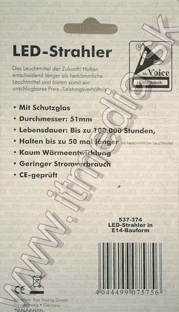 Image of Led Spotlamp, E14 *Yellow* (15led) (IT4452)