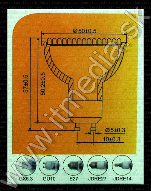 Image of Led Spotlamp, GU10 warm white (60 LED High Lumen) (IT5321)
