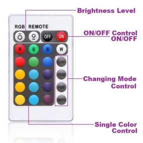 Image of Ledix Vízálló LEDes fényfüzér, vezérlővel, tápegységgel RGB 5m (IT7601)