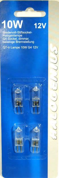 Image of G-4 halogen bulb 10W 12V 4-set (IT3425)