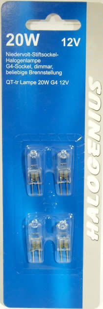 Image of G-4 halogen bulb 20W 12V 4-set (IT3426)