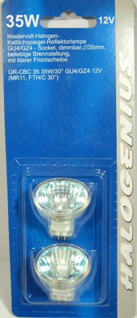 Image of GU-4 (MR11, G4) halogen bulb 35W 12V 2-set (IT3430)