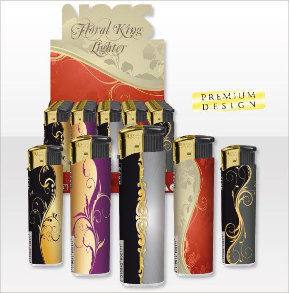 Image of Cigarette Lighter Floral King *MIX* (IT6791)