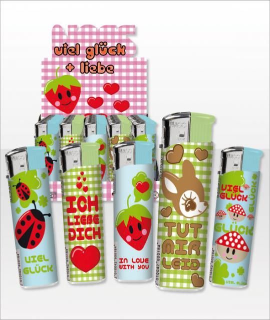 Image of Cigarette Lighter Viel Glück &amp; Liebe *MIX* (IT6790)