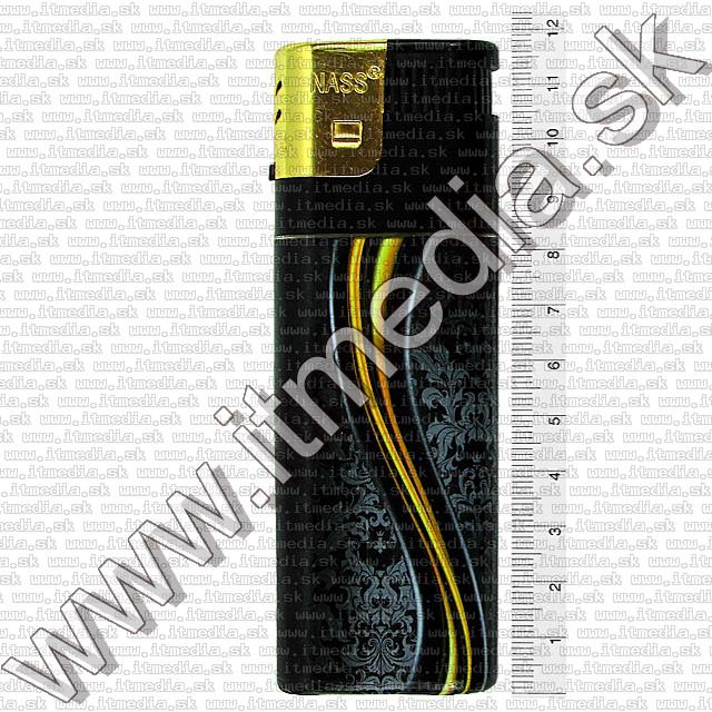 Image of NASS Electronic XXL cigarette lighter *Golden Stripes* (IT7223)