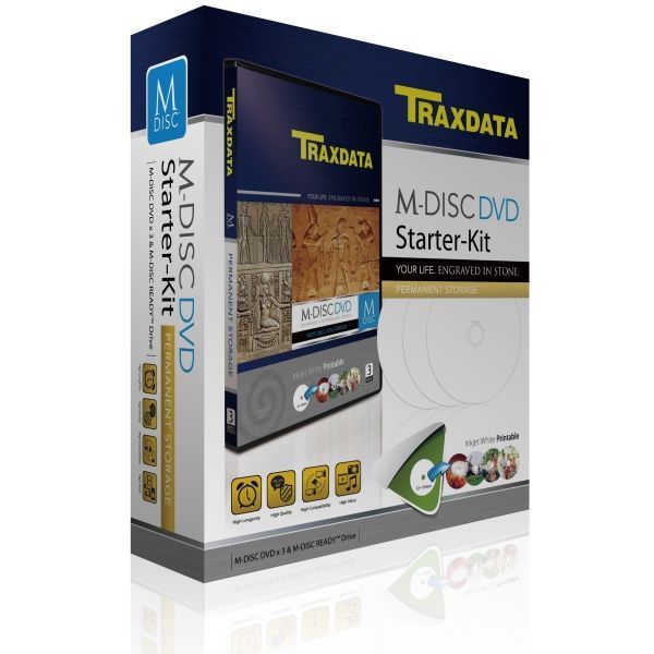 Image of Traxdata M-DISC Starter Kit LG GP50NB40 USB + 3x DVD-R (IT12948)