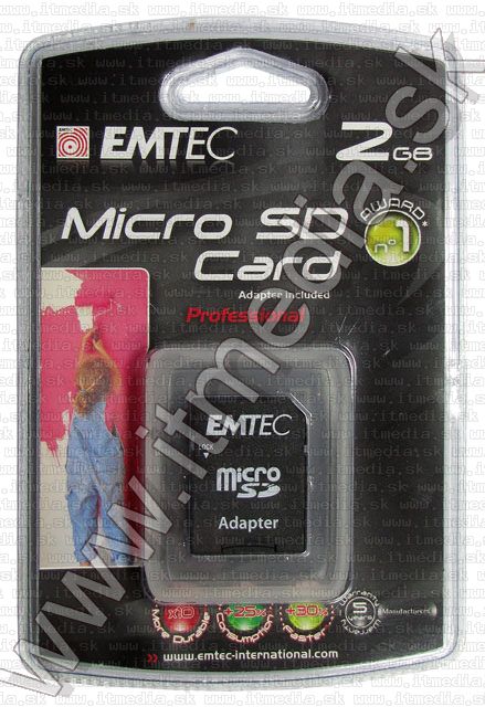 Image of Emtec microSD Secure Digital card 2GB (IT5697)