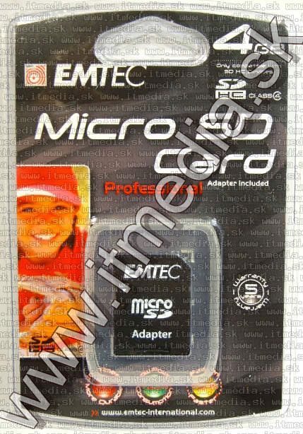 Image of Emtec microSD-HC Secure Digital card 4GB class4 (IT3375)
