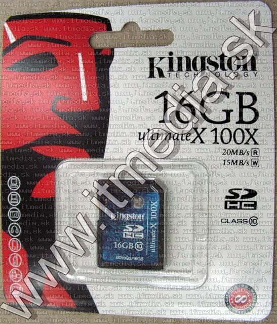Image of Kingston Secure Digital (SD-HC) card, 16GB info! Class10 G2 (IT8591)
