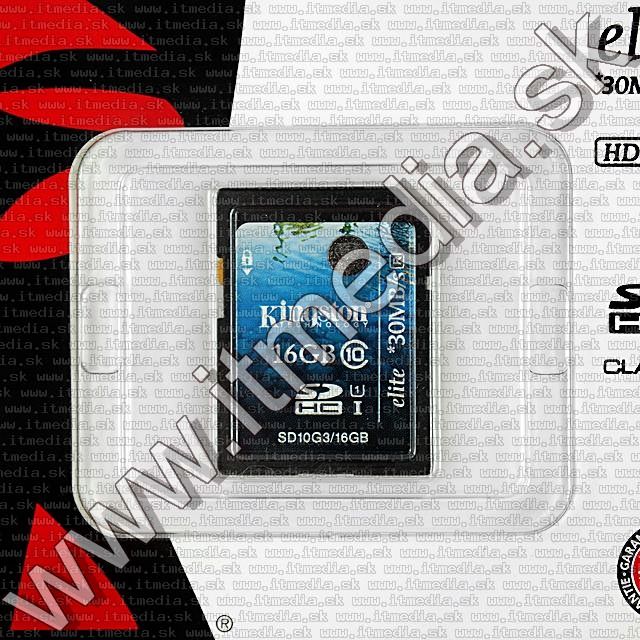 Image of Kingston Secure Digital (SD-HC) card, 16GB info! Class10 G3 (IT8868)
