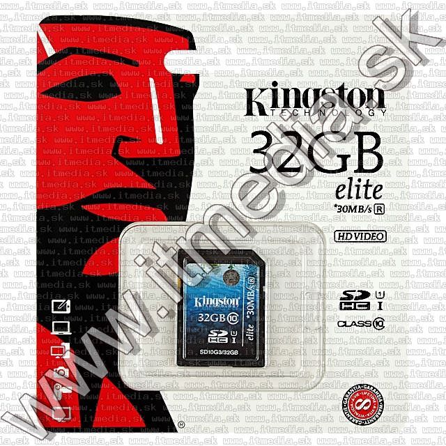 Image of Kingston Secure Digital (SD-HC) card, 32GB info! Class10 G3 (IT8870)