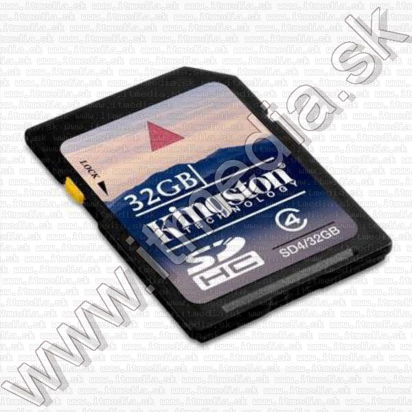 Image of Kingston SD-HC card, 32GB info! Class4 (IT7403)