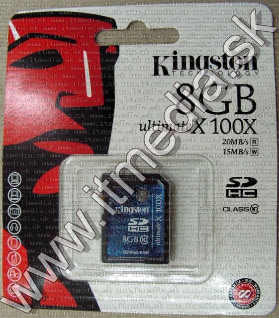 Image of Kingston Secure Digital (SD-HC) card, 8GB info! Class10 G2 (IT8590)