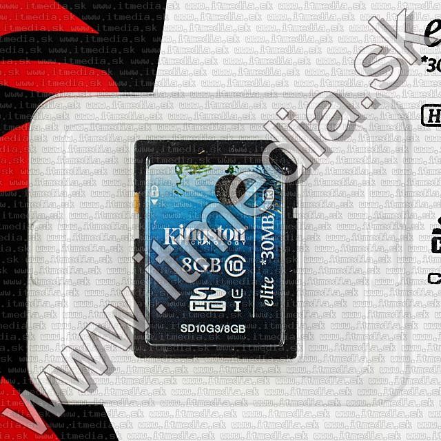 Image of Kingston Secure Digital (SD-HC) card, 8GB info! Class10 G3 (IT8869)