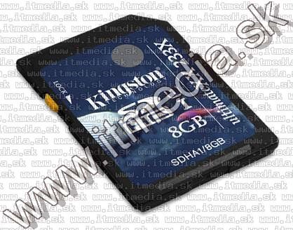 Image of Kingston Secure Digital (SD-HC) card, 8GB 233X *SDHA1*  info! Class4 (IT8065)