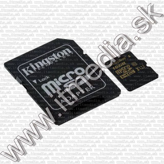 Image of Kingston microSD-HC card 16GB UHS-I U1 GOLD Class10 SDCA10/16GB + adapter (90/45 MBps) (IT10048)