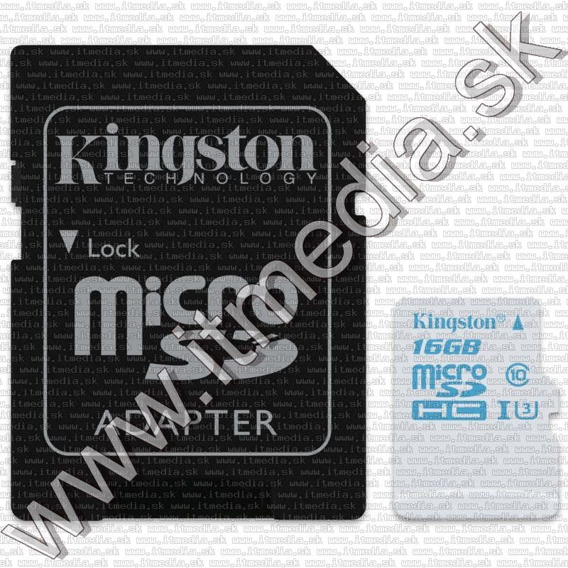 Image of Kingston microSD-HC kártya 16GB UHS-I U3 Action Camera Class10 SDCAC/16GB + adapter (90/45 MBps) (IT12081)
