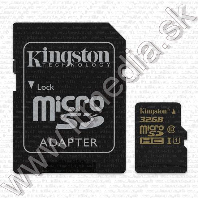 Image of Kingston microSD-HC card 32GB UHS-I U1 GOLD Class10 SDCA10/32GB + adapter (90/45 MBps) (IT10047)