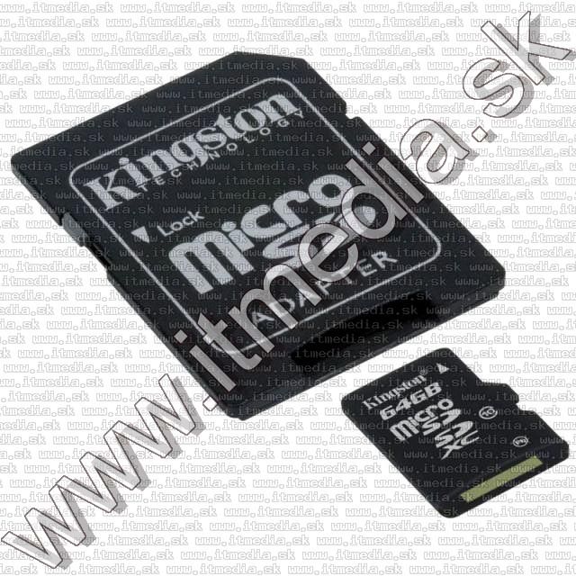 Image of Kingston microSD-XC kártya 64GB UHS-I U1 *Class10* INFO! + adapter (45/10 MBps) (IT9667)