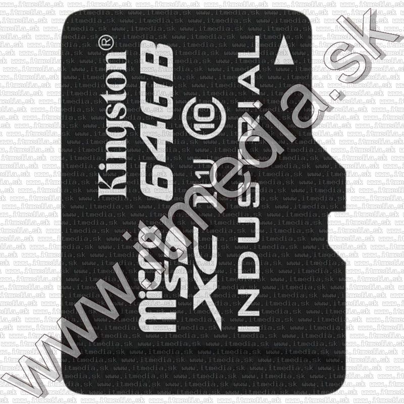 Image of Kingston microSD-XC kártya 64GB UHS-I U1 Industrial SDCIT/64GB + adapter (90/45 MBps) (IT12086)