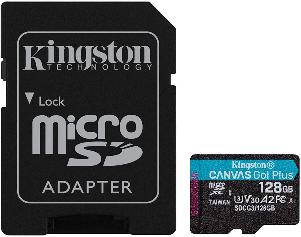 Image of Kingston microSD-XC card 128GB UHS-I U3 A2 + adapter [170R70W] Canvas Go Plus! (IT14662)