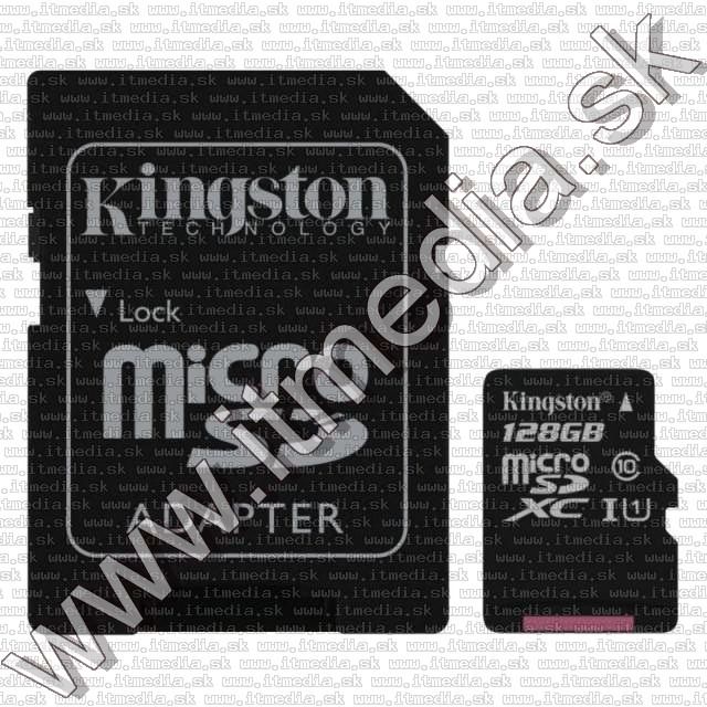 Image of Kingston microSD-XC card 128GB UHS-I U1 *Class10* INFO! + adapter (45/10 MBps) (IT11257)