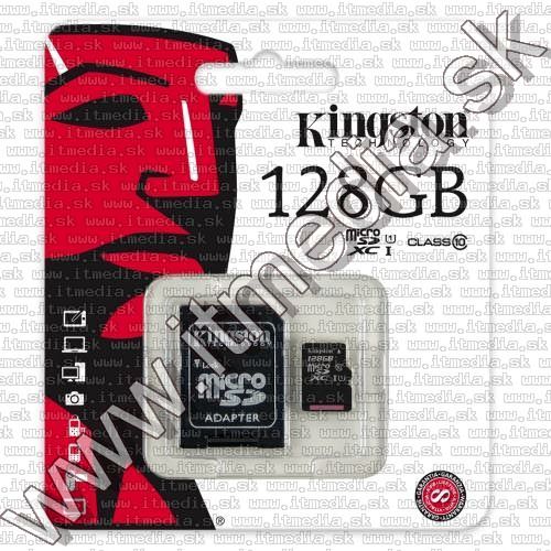 Image of Kingston microSD-XC card 128GB UHS-I U1 *Class10* INFO! + adapter (45/10 MBps) (IT11257)