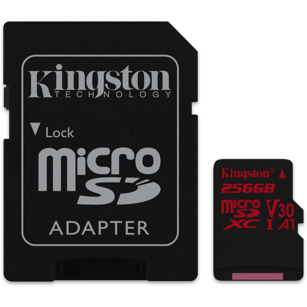 Image of Kingston microSD-XC card 256GB UHS-I U3 Class10 + adapter (100/80 MBps) Canvas React (IT14128)