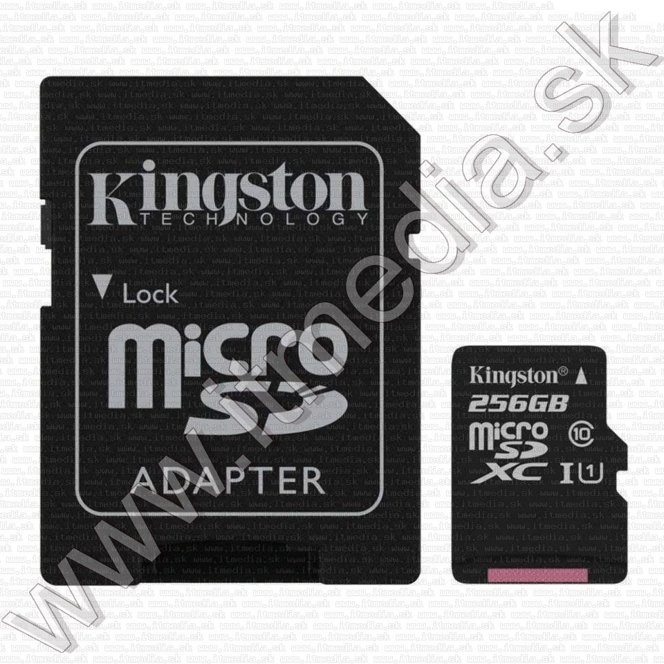 Image of Kingston microSD-XC card 256GB UHS-I U1 Class10 + adapter (80/10 MBps) Canvas Select (IT13806)