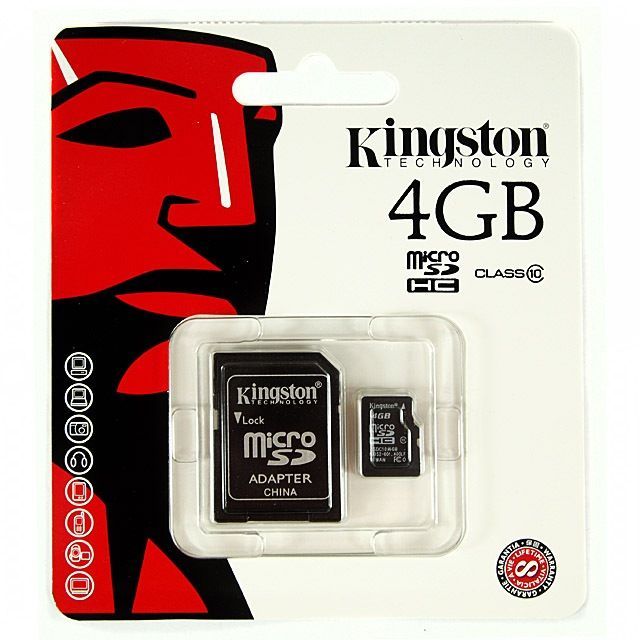 Image of Kingston microSD-HC kártya 4GB UHS-I U1 Class10 + adapter (kifutó) (IT7856)