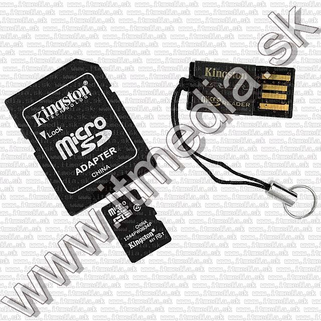Image of Kingston microSD-HC card 4GB Class4 + adapter + Card Reader Mobility (IT8753)