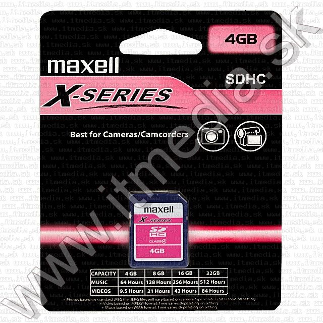 Image of Maxell Secure Digital (SD-HC) card, 4GB *class4* (IT8903)