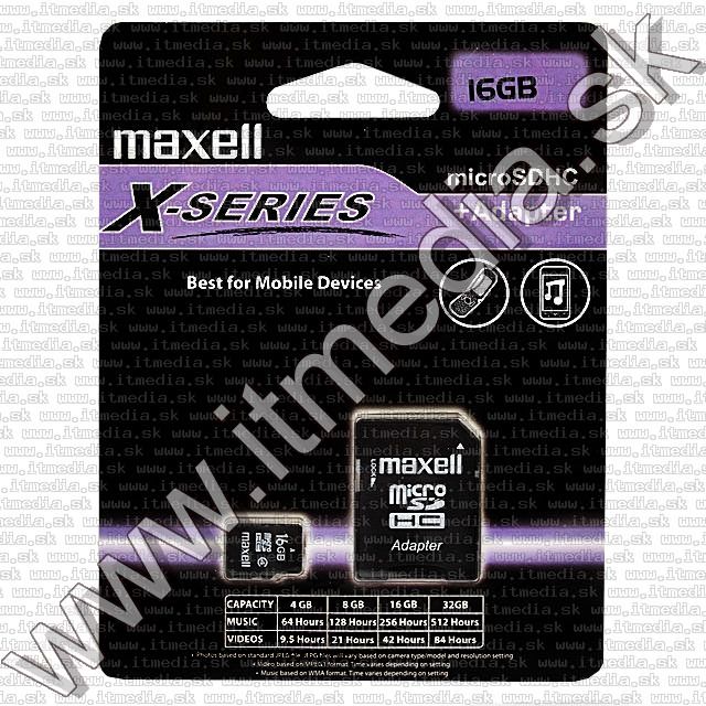 Image of Maxell microSD-HC card 16GB Class4 + adapter (IT8905)