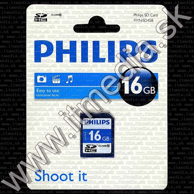 Image of Philips Secure Digital (SD-HC) card, 16GB info! Class10 (IT7528)