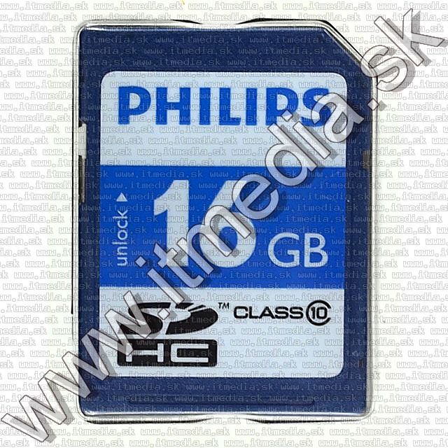 Image of Philips Secure Digital (SD-HC) card, 16GB info! Class10 (IT7528)