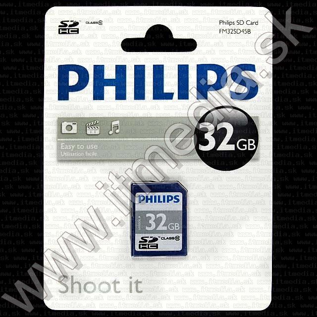 Image of Philips Secure Digital (SD-HC) card, 32GB info! Class10 (IT7664)