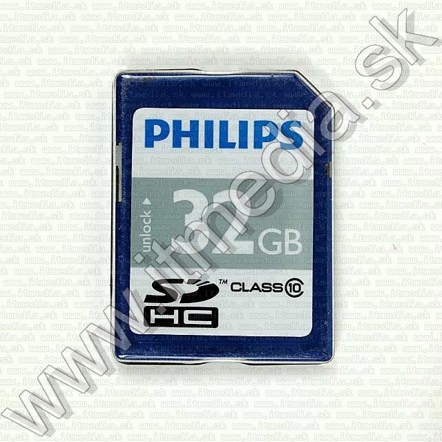 Image of Philips Secure Digital (SD-HC) card, 32GB info! Class10 (IT7664)