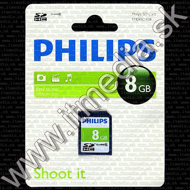 Image of Philips Secure Digital (SD-HC) card, 8GB info! Class10 (IT7526)