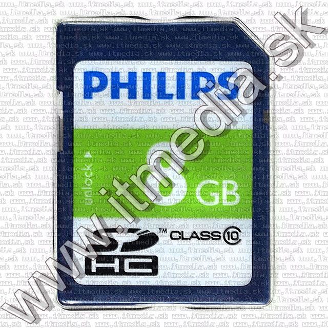 Image of Philips Secure Digital (SD-HC) card, 8GB info! Class10 (IT7526)