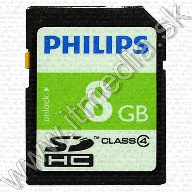 Image of Philips Secure Digital (SD-HC) card, 8GB info! Class4 (IT7548)