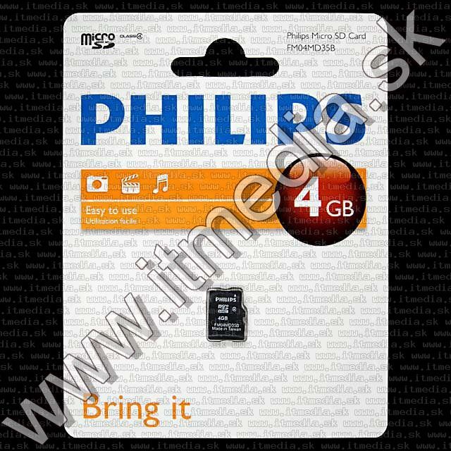 Image of Philips microSD-HC Secure Digital card 4GB INFO! (IT7634)