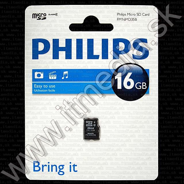 Image of Philips microSD-HC Secure Digital card 16GB INFO! (IT7636)