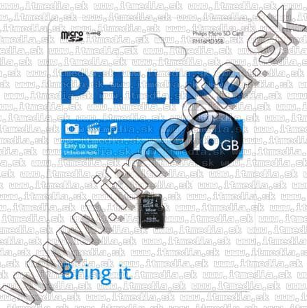 Image of Philips microSD-HC Secure Digital card 16GB INFO! (IT7636)