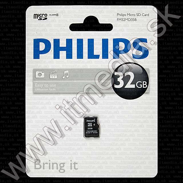 Image of Philips microSD-HC Secure Digital card 32GB INFO! (IT7635)