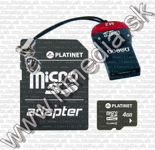 Image of Platinet _microSD-HC_ card 4GB *Class4* *3 year* + Card Reader (IT7435)
