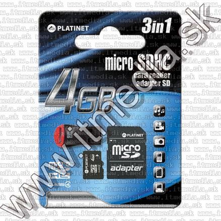 Image of Platinet _microSD-HC_ card 4GB *Class4* *3 year* + Card Reader (IT7435)