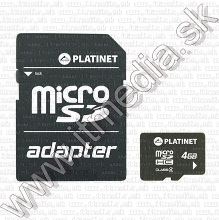 Image of Platinet _microSD-HC_ card 4GB *Class4* *3 year* + Card Reader (IT7435)