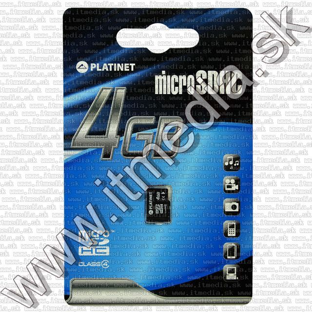 Image of Platinet _microSD-HC_ card 4GB *Class4* *3 year* +Without Adapter+ (IT7291)