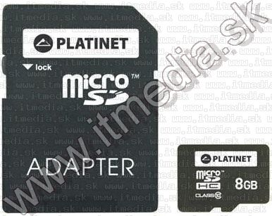 Image of Platinet microSD-HC kártya 8GB *Class6* *3 év garancia* + adapter (IT7915)