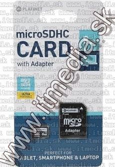 Image of Platinet microSD-HC kártya 8GB *Class6* *3 év garancia* + adapter (IT7915)
